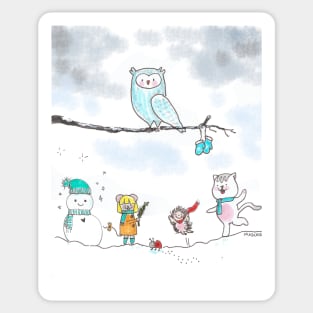 Visit to the forest in winter Sticker